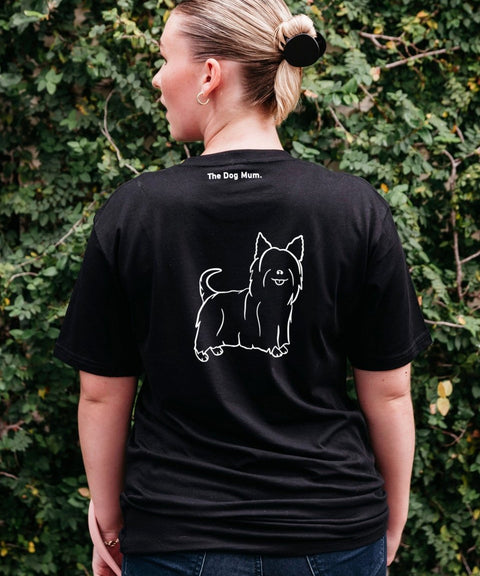 Silky Terrier Long Hair Mum Illustration: Unisex T-Shirt - The Dog Mum