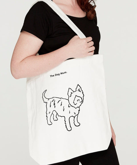 Silky Terrier (Short Hair) Mum Illustration: Luxe Tote Bag - The Dog Mum