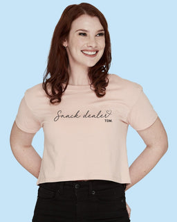 Snack Dealer (Cursive) Crop T-Shirt - The Dog Mum