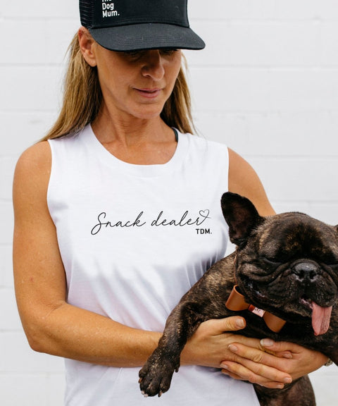 Snack Dealer (Cursive) Ladies Tank - The Dog Mum