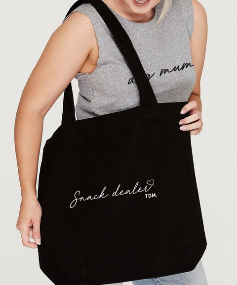Snack Dealer (Cursive) Luxe Tote Bag - The Dog Mum