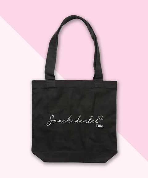Snack Dealer (Cursive) Luxe Tote Bag - The Dog Mum