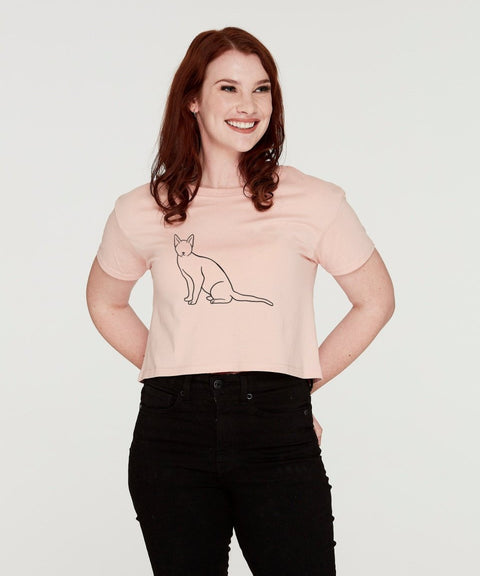Tabby Cat Mum Illustration: Crop T-Shirt - The Dog Mum