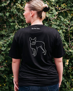 Boston Terrier Mum Illustration: Unisex T-Shirt - The Dog Mum