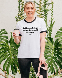 Coffee & Dogs Ringer T-Shirt - The Dog Mum