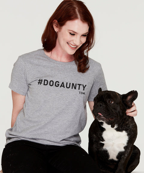 The Dog Mum - Dog Aunty T-Shirt - Grey Marle