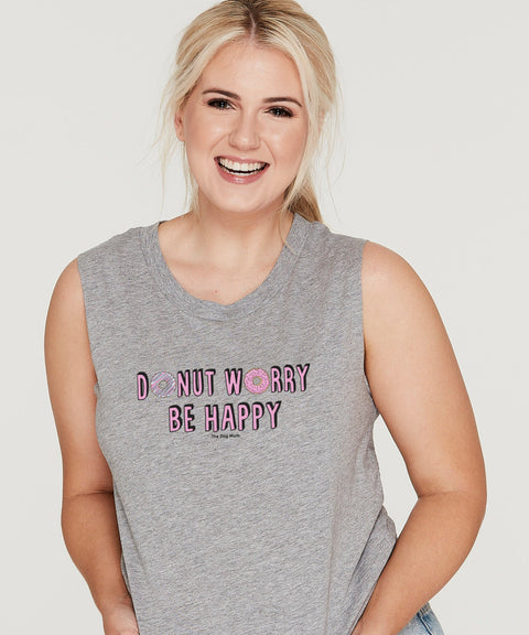 Donut Worry Be Happy Tank - The Dog Mum