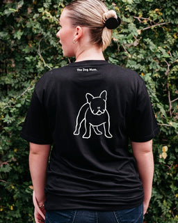 Frenchie Mum Illustration: Unisex T-Shirt - The Dog Mum