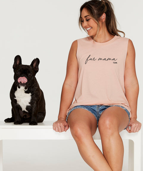 Fur Mama (Cursive) Tank - The Dog Mum