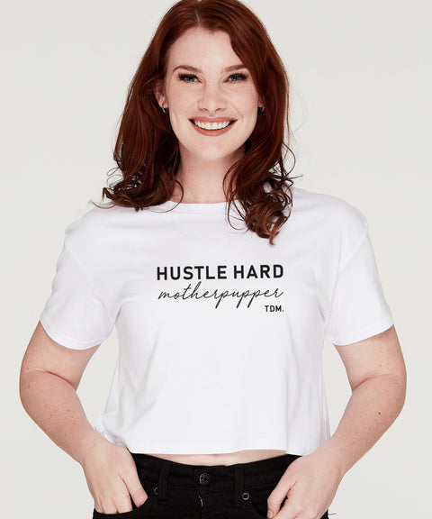 Hustle Hard Motherpupper Crop T-Shirt - The Dog Mum
