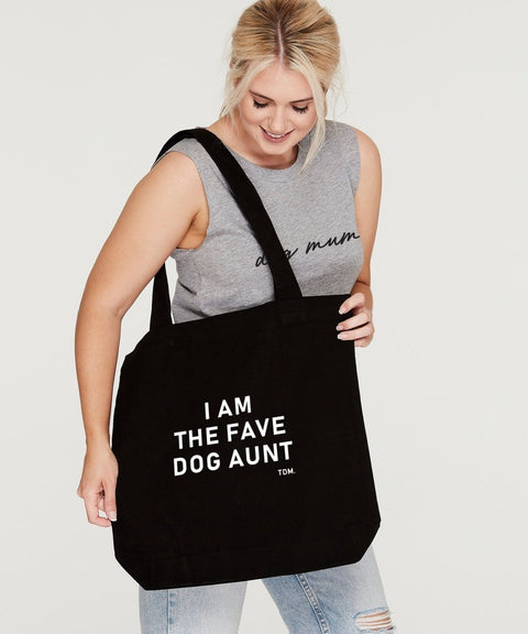 I Am The Fave Dog Aunt Luxe Tote Bag - The Dog Mum