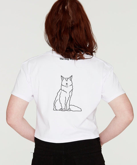 Maine Coon Mum Illustration: Crop T-Shirt - The Dog Mum