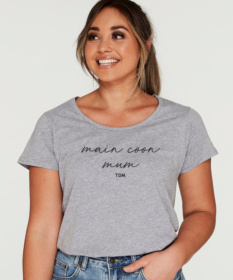 Maine Coon Mum Illustration: Scoop T-Shirt - The Dog Mum