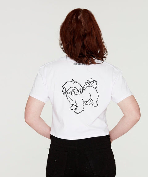 Maltese Mum Illustration: Crop T-Shirt - The Dog Mum