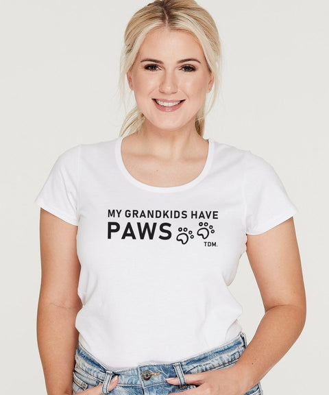 My Grandkids Have Paws Scoop T-Shirt - The Dog Mum