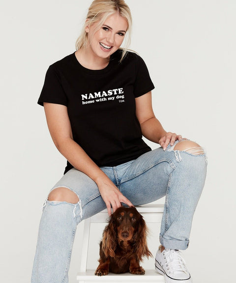 Namaste Home With My Dog/s Classic T-Shirt - The Dog Mum