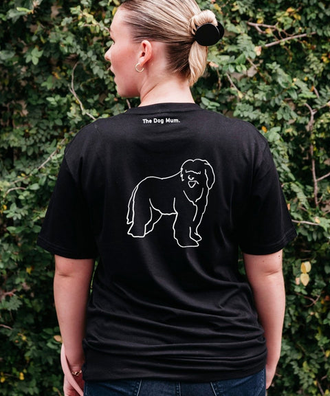 Old English Sheepdog Mum Illustration: Unisex T-Shirt - The Dog Mum