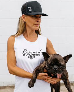 Rescued Is My Favourite Breed Ladies Tank - The Dog Mum