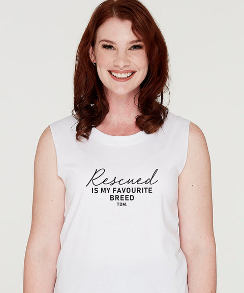 Rescued Is My Favourite Breed Ladies Tank - The Dog Mum