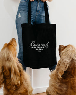 Rescued Is My Favourite Breed Luxe Tote Bag - The Dog Mum