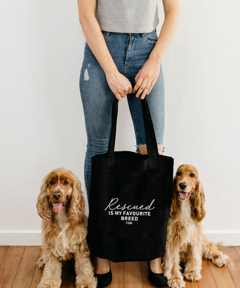 Rescued Is My Favourite Breed Luxe Tote Bag - The Dog Mum