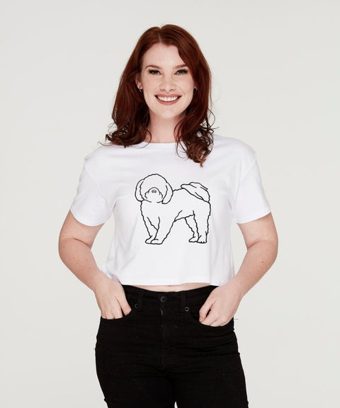 Shih Tzu Mum Illustration: Crop T-Shirt - The Dog Mum