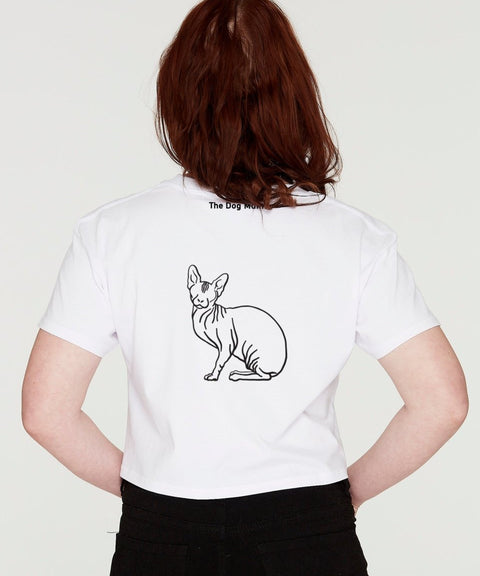 Sphynx Mum Illustration: Crop T-Shirt - The Dog Mum