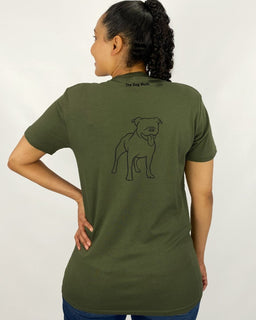 Staffy Mum Illustration: Unisex T-Shirt - The Dog Mum