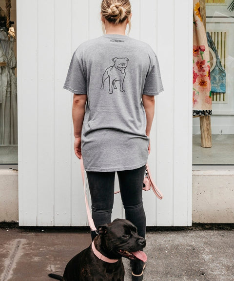 Staffy Mum Illustration: Unisex T-Shirt - The Dog Mum