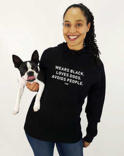 Wears Black. Loves Dogs. Avoids People. Unisex Hoodie - The Dog Mum