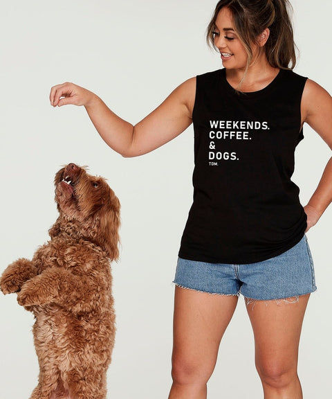 Weekends. [Fave Thing]. & Dogs. Ladies Tank - The Dog Mum
