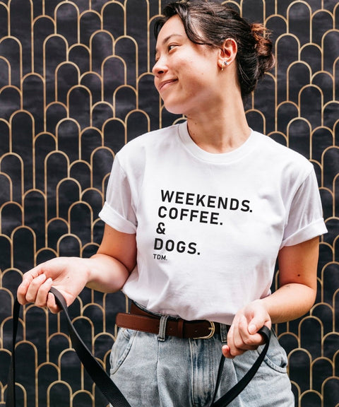 Weekends. [Fave Thing]. & Dogs. Unisex T-Shirt - The Dog Mum