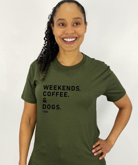 Weekends. [Fave Thing]. & Dogs. Unisex T-Shirt - The Dog Mum
