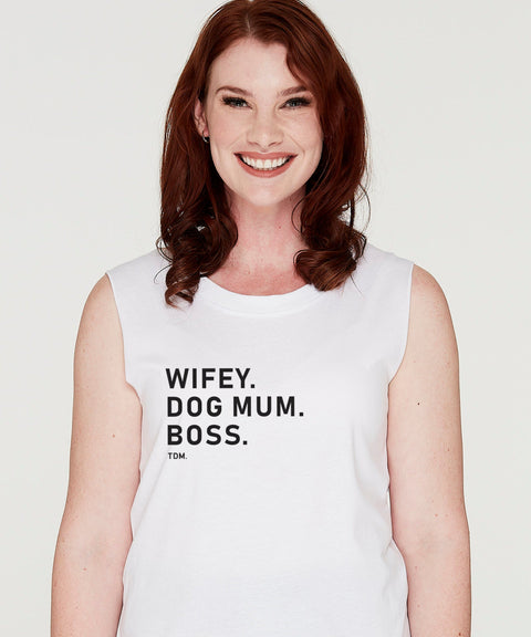 Wifey. Dog Mum. Boss. Ladies Tank - The Dog Mum