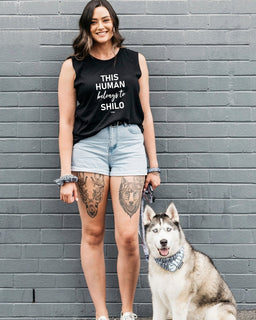 This Human Belongs To [Dog Name] Tank - The Dog Mum