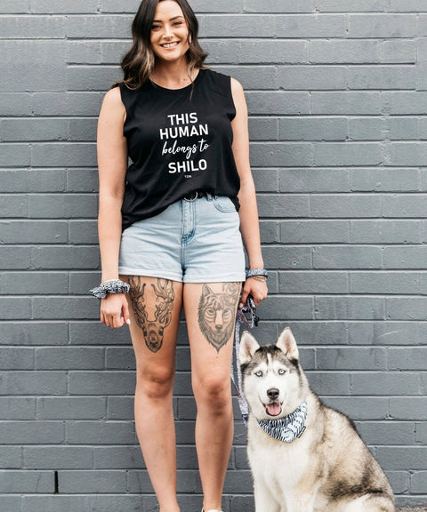 This Human Belongs To [Dog Name] Tank - The Dog Mum