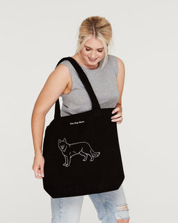 White Swiss Shepherd Mum Illustration: Luxe Tote Bag - The Dog Mum