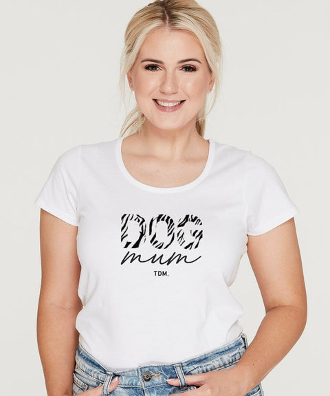 Wild One Zebra: Dog Mum Scoop T-Shirt - The Dog Mum