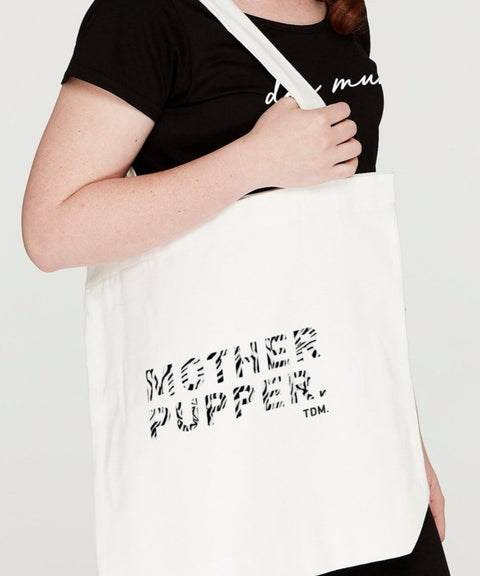 Wild One Zebra: Motherpupper Luxe Tote Bag - The Dog Mum