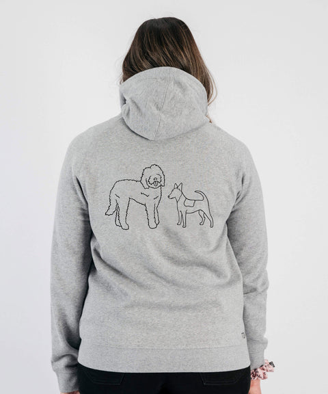 Choose Your Double Breed Illustration: Women's Zip Hoodie - The Dog Mum